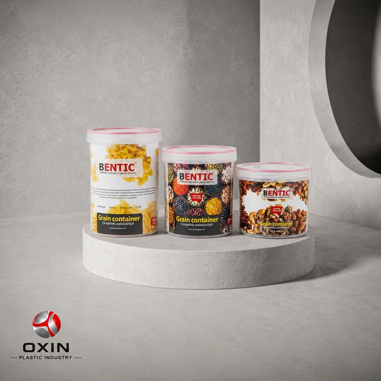 Bentic Airtight Grain & Dry Food Storage Containers (Set of 3)