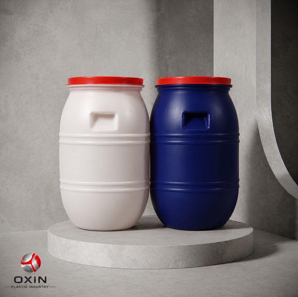 Oxin 60-Liter Heavy-Duty HDPE Plastic Drum / Keg-Style Wide-Mouth Barrel