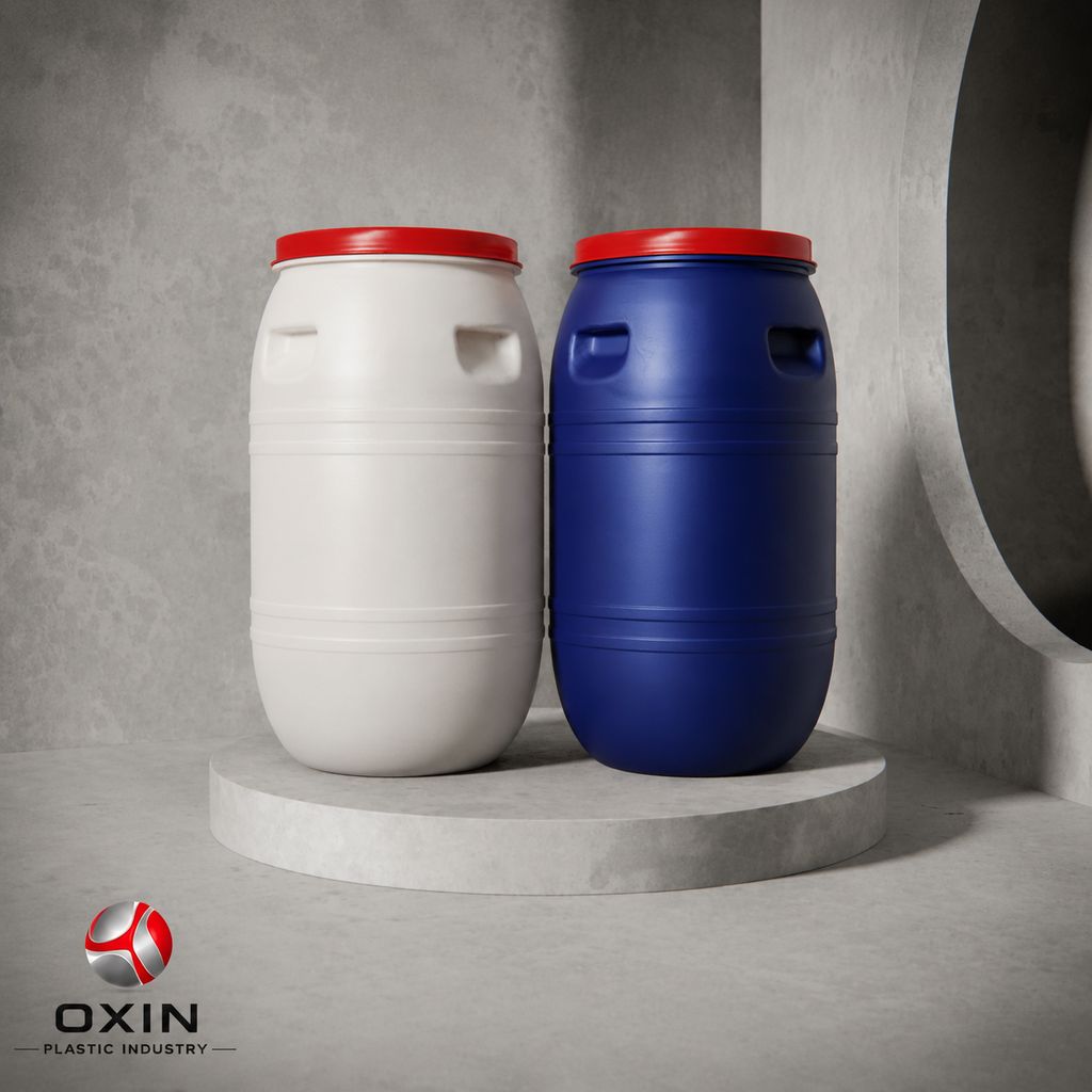 Oxin 140-Liter Heavy-Duty HDPE Plastic Drum / Keg-Style Wide-Mouth Bulk Barrel